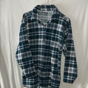 Basic Editions Teal and White Striped Shirt